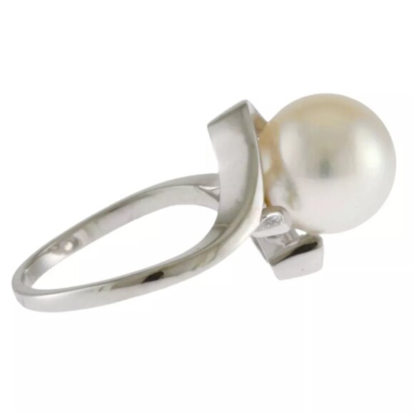 MIKIMOTO Ring US 3 1/2 EU45 Pt900Platinum Akoya pearl used - Picture 4 of 7